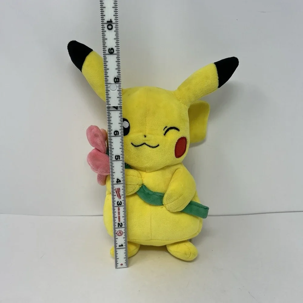 WCT Pikachu Pokemon Small Yellow Pink‎ Flower Stuffed Animal Plush Toy